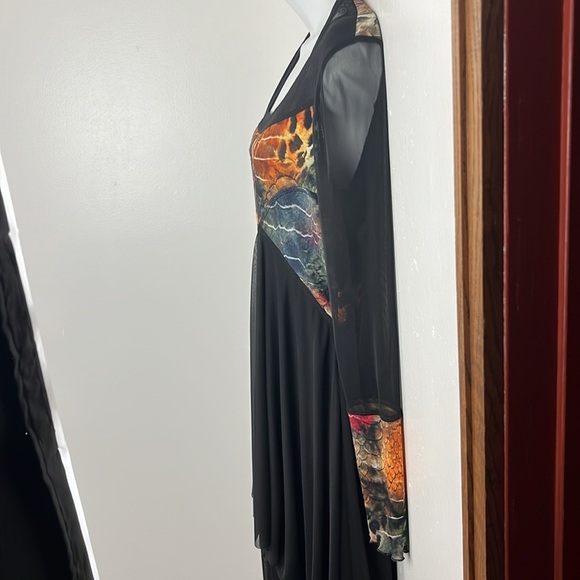 Joseph Ribkoff Black Goth-Style Sheer Dress - Picture 9 of 12